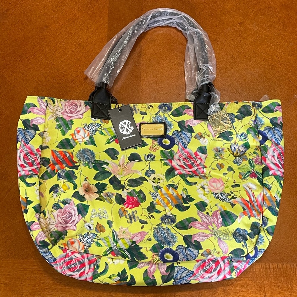 Christian Lacroix Floral Yellow Tote
